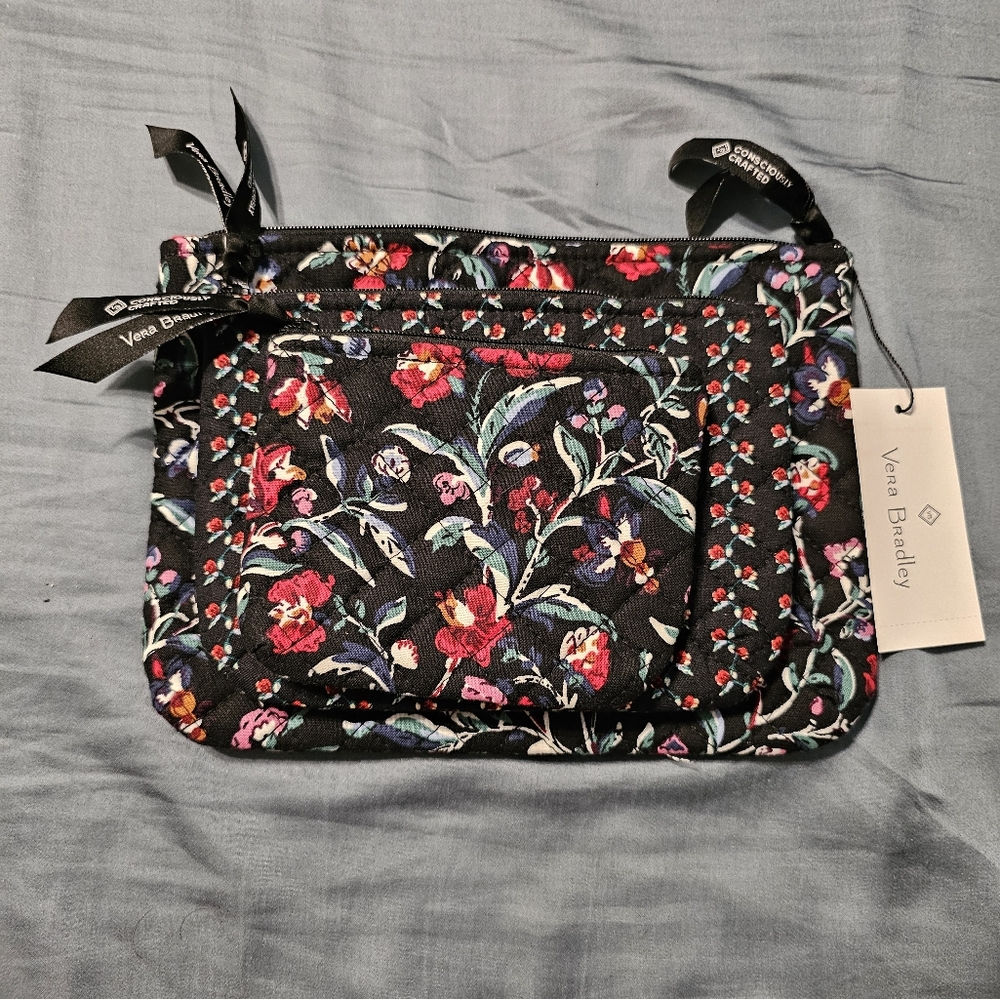 NWT Vera Bradley Set of 3 Organization Pouches in Perrenials Nior